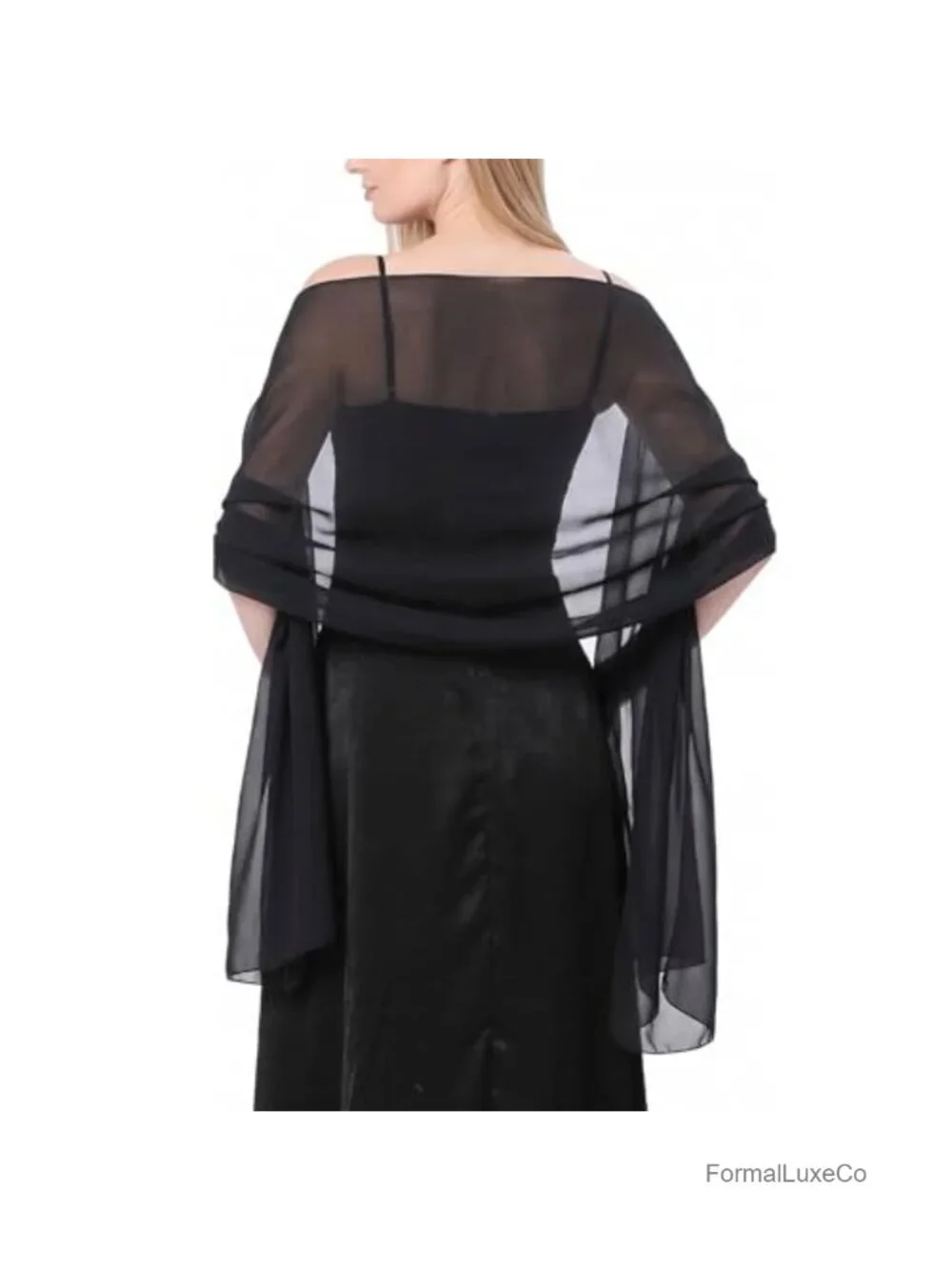 Elegant Chiffon Shawl Wrap for Evening Dresses Wedding Bride